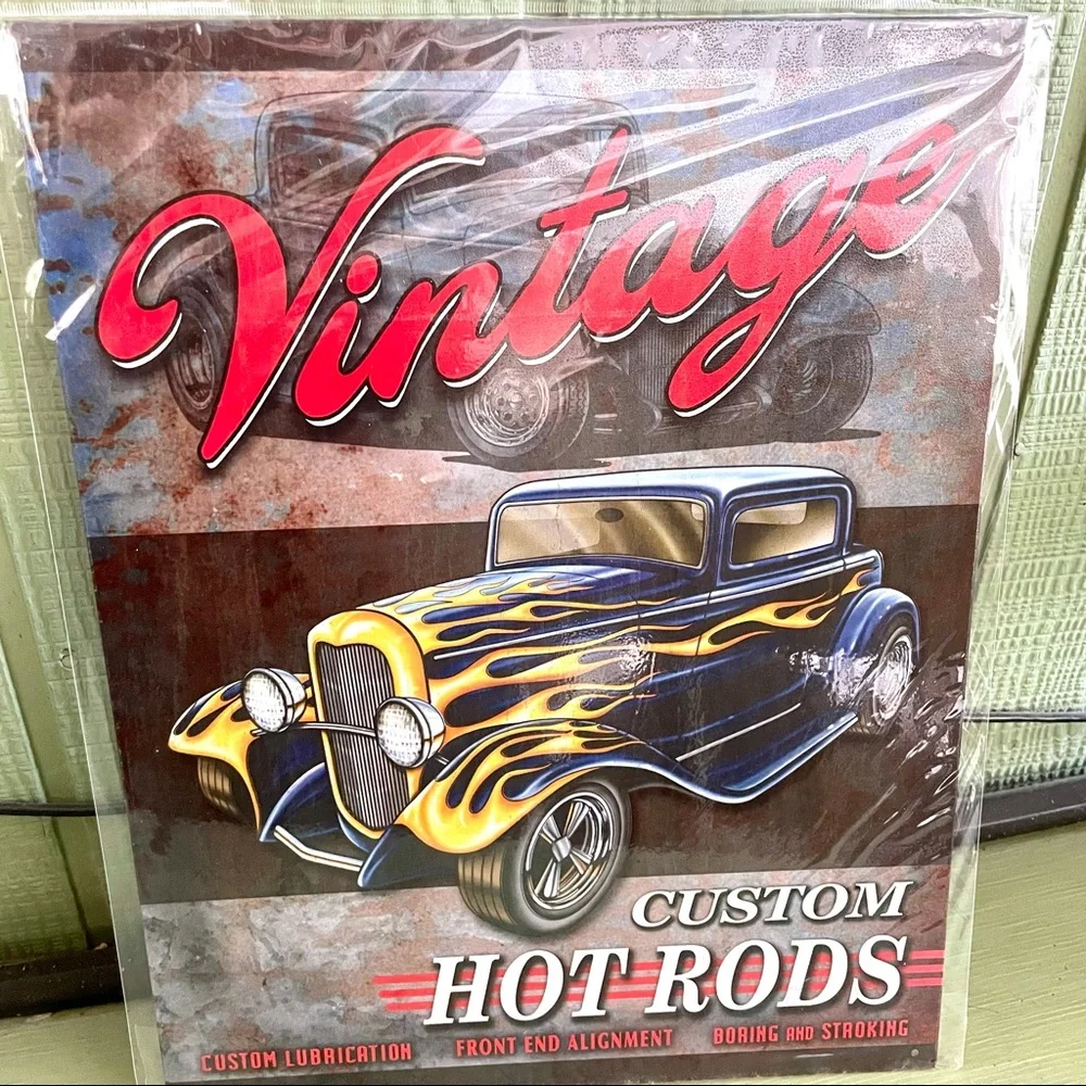 NEW Vintage Hot Rods Metal Sign